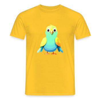 Budgie Bird Cockatiel Bird Owner - Men's T-Shirt - yellow - Front - AI Model Male 178 dark (178cm)