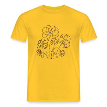 Fleur - T-shirt homme - jaune - Devant - AI Model Male 178 dark (178cm)