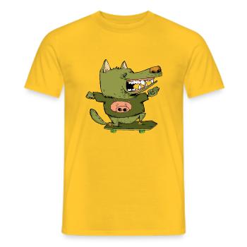 loup garou - T-shirt homme - jaune - Devant - AI Model Male 178 dark (178cm)