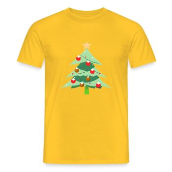 Arbre de Noël Cadeau de Noël Arbre de Noël - T-shirt homme - jaune - Devant - AI Model Male 178 dark (178cm)