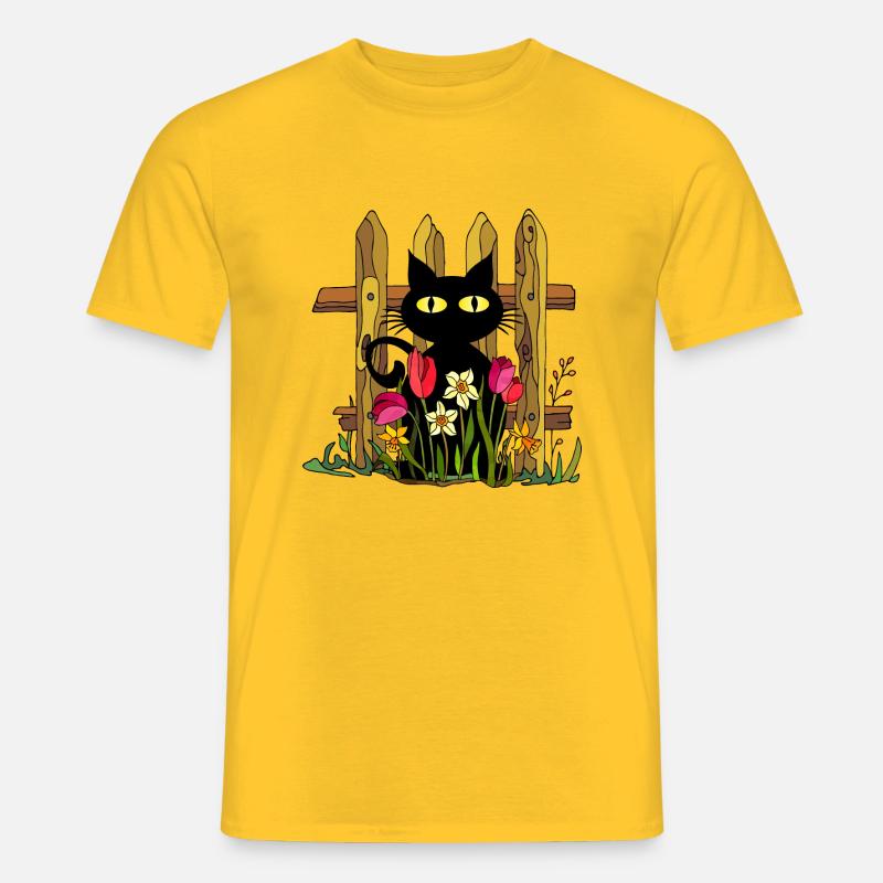 Katze - Männer T-Shirt - Gelb