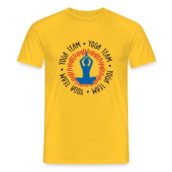 Team-Yoga - Männer T-Shirt - Gelb - Vorne - AI Model Male 178 dark (178cm)