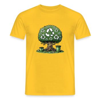Grüner Baum der Nachhaltigkeit ♻️🌳 - Männer T-Shirt - Gelb - Vorne - AI Model Male 178 dark (178cm)
