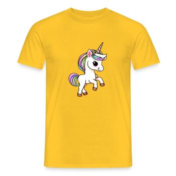 Unicorn Mythical Beast Unicorns Girl - Men's T-Shirt - yellow - Front - AI Model Male 178 dark (178cm)