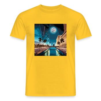GTA 6 Moonlight in Miami (Miami Collection) - Männer T-Shirt - Gelb - Vorne - AI Model Male 178 dark (178cm)