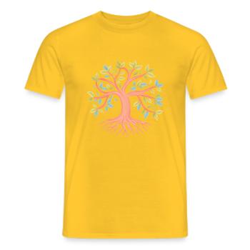 Lebensbaum Yoga Meditation Baum des Lebens - Männer T-Shirt - Gelb - Vorne - AI Model Male 178 dark (178cm)