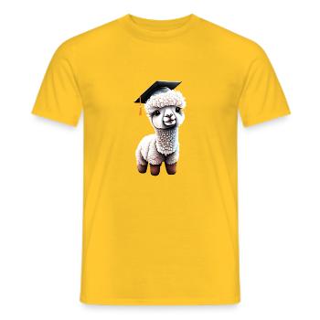 Baccalauréat en études alpaga Certificat de fin d’études - T-shirt homme - jaune - Devant - AI Model Male 178 dark (178cm)