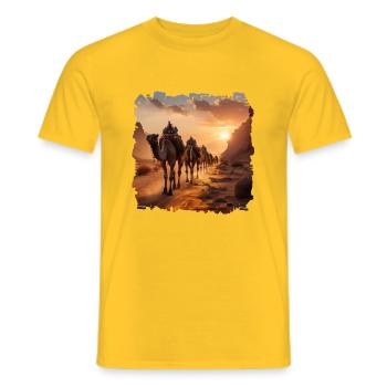 Camels can carry up to 400 kilograms of load - Men's T-Shirt - yellow - Front - AI Model Male 178 dark (178cm)