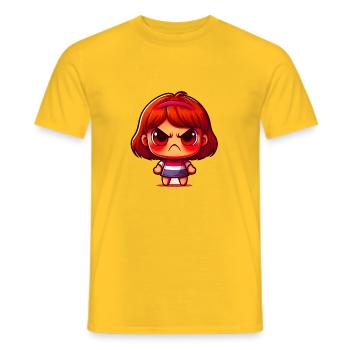 Bockiges Mädchen - Männer T-Shirt - Gelb - Vorne - AI Model Male 178 dark (178cm)