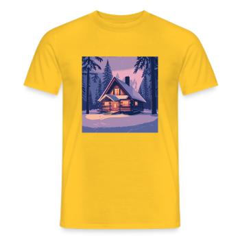 Cabane dans la forêt - T-shirt homme - jaune - Devant - AI Model Male 178 dark (178cm)