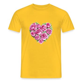 Valentine's Day Wedding Mother's Day Love Engagement - Men's T-Shirt - yellow - Front - AI Model Male 178 dark (178cm)