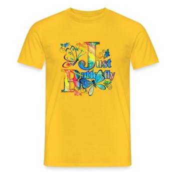 Colorful Butterfly Flowers Colorful Insect Dream Dream - Men's T-Shirt - yellow - Front - AI Model Male 178 dark (178cm)