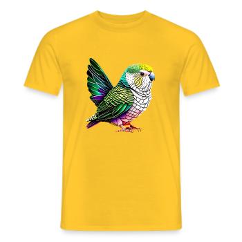 Budgie Bird Bird Owner Cockatiel - Men's T-Shirt - yellow - Front - AI Model Male 178 dark (178cm)
