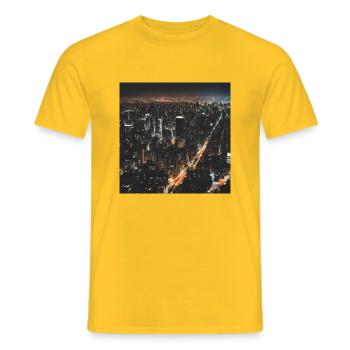 Stadt Nacht - Männer T-Shirt - Gelb - Vorne - AI Model Male 178 dark (178cm)