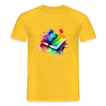 Book Reading Books Reader Gift Book Lover - Men's T-Shirt - yellow - Front - AI Model Male 178 dark (178cm)