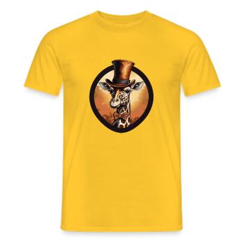 Gentleman Girafe no1 - Men's T-Shirt - yellow - Front - AI Model Male 178 dark (178cm)