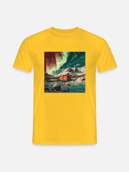 Lichter am Nordpol - Männer T-Shirt - Gelb