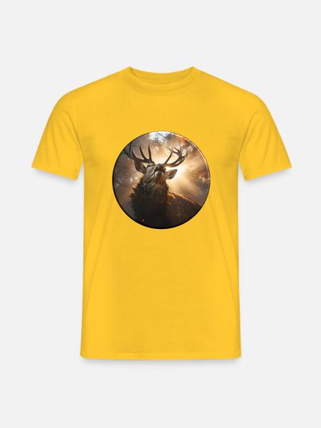 Röhrende Hirsch Im Abendlicht - Männer T-Shirt - Gelb