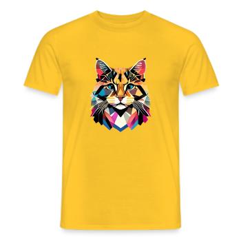 Maine Coon Chat Propriétaire Chaton Chaton Chaton Mâle - T-shirt homme - jaune - Devant - AI Model Male 178 dark (178cm)