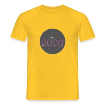 est. 2000, Birthday, Date, 90s, Year - Men's T-Shirt - yellow - Front - AI Model Male 178 dark (178cm)