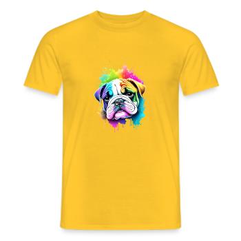 Bulldog Dogs Dog Owner Dog Owner - Men's T-Shirt - yellow - Front - AI Model Male 178 dark (178cm)