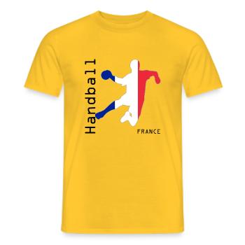 Handball France (France) - T-shirt homme - jaune - Devant - AI Model Male 178 dark (178cm)
