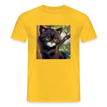 Panthère douce - T-shirt homme - jaune - Devant - AI Model Male 178 dark (178cm)