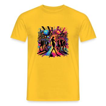 Lebendige Musik Tanz Kunst – Bewegung Energie - Männer T-Shirt - Gelb - Vorne - AI Model Male 178 dark (178cm)