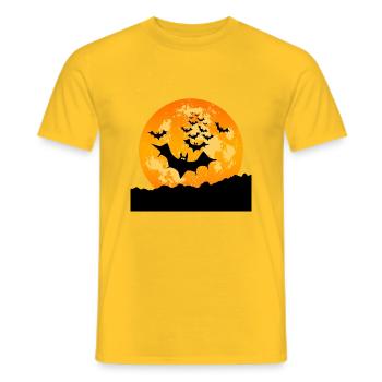 Halloween flying bats - Men's T-Shirt - yellow - Front - AI Model Male 178 dark (178cm)