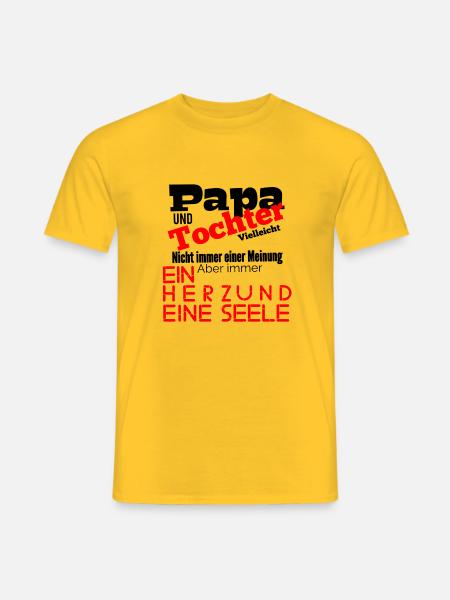 Papa und Tochter - Männer T-Shirt - Gelb