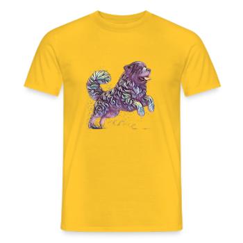 Newfoundland Wave of Joy - purple - Männer T-Shirt - Gelb - Vorne - AI Model Male 178 dark (178cm)