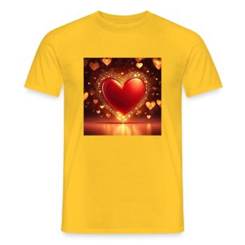 I love you - T-shirt homme - jaune - Devant - AI Model Male 178 dark (178cm)