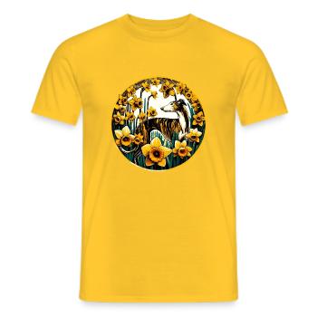 Daffodils Sighthound - Men's T-Shirt - yellow - Front - AI Model Male 178 dark (178cm)