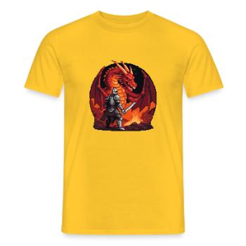 Dragon's Lair Showdown - Men's T-Shirt - yellow - Front - AI Model Male 178 dark (178cm)