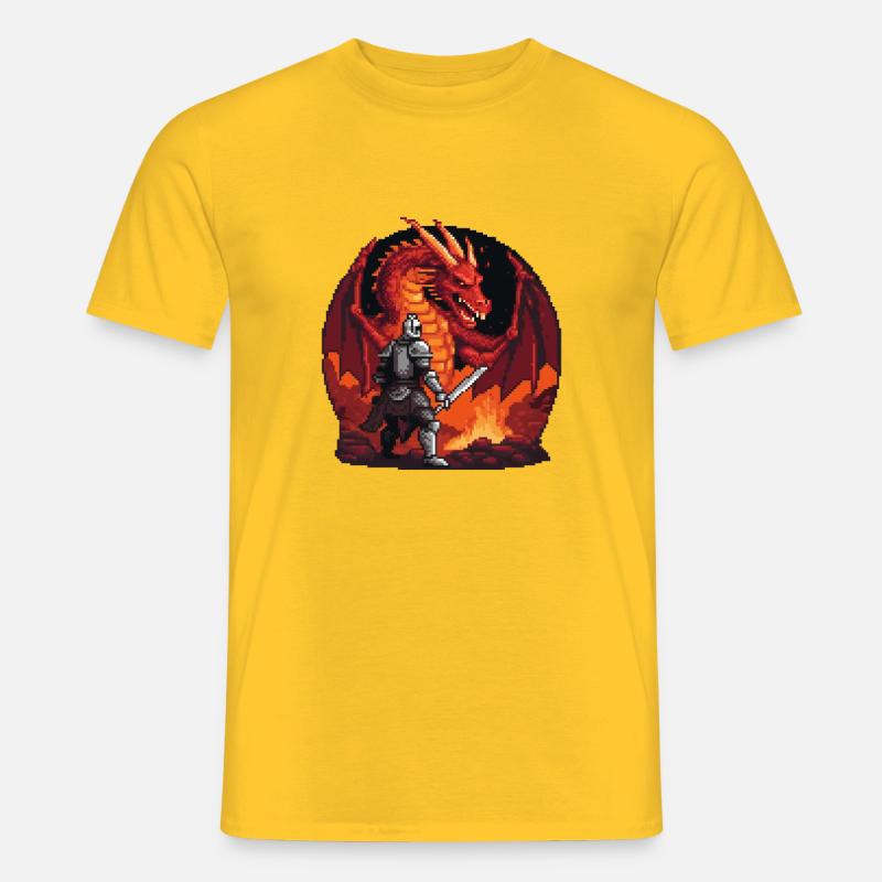 Showdown in der Drachenhöhle - Männer T-Shirt - Gelb