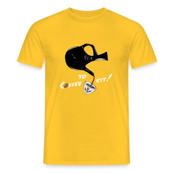 café à s’asseoir - Cérémonie du café éthiopien - T-shirt homme - jaune - Devant - AI Model Male 178 dark (178cm)