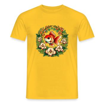Fancy Goldfish - Men's T-Shirt - yellow - Front - AI Model Male 178 dark (178cm)