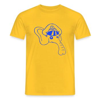 Drôle Petit Éléphant Tête Capitaine Mignon Mignon - T-shirt homme - jaune - Devant - AI Model Male 178 dark (178cm)