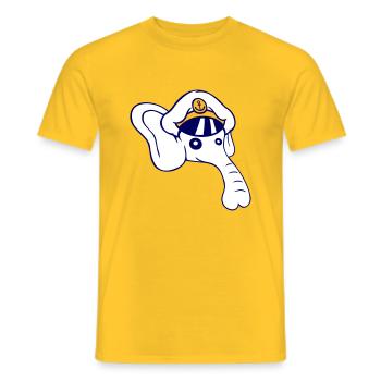 Drôle Petit Éléphant Tête Capitaine Mignon Mignon - T-shirt homme - jaune - Devant - AI Model Male 178 dark (178cm)