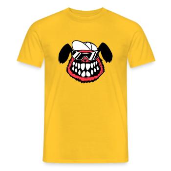 chien monstre méchant dangereux dents sourire sourire - T-shirt homme - jaune - Devant - AI Model Male 178 dark (178cm)