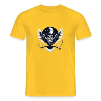 eule - Männer T-Shirt - Gelb - Vorne - AI Model Male 178 dark (178cm)
