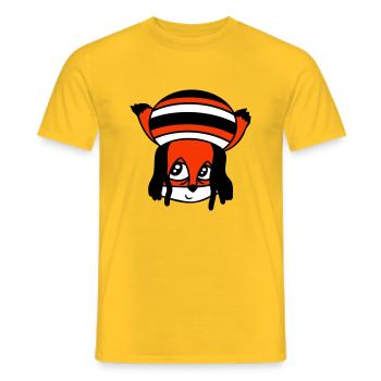 Fuchs Raggae Jamaika Hut Rasta Locken Chill Mütze - Männer T-Shirt - Gelb - Vorne - AI Model Male 178 dark (178cm)