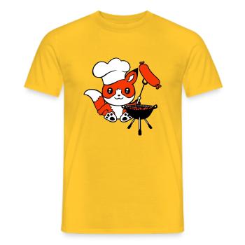 Fox Grills Sausages Grill Master Grilling Cooking - Men's T-Shirt - yellow - Front - AI Model Male 178 dark (178cm)