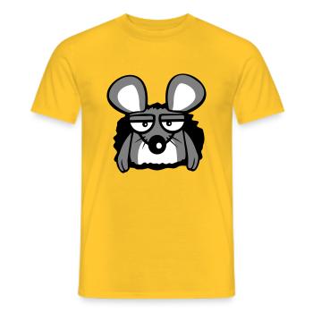 Maus Mauseloch Wand LochTraurig Müde Gelangweilt - Männer T-Shirt - Gelb - Vorne - AI Model Male 178 dark (178cm)