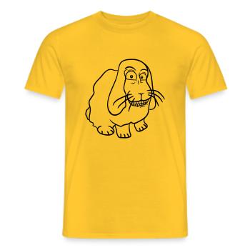 Lapin Lapin Drôle Visage Grimace Sourire - T-shirt homme - jaune - Devant - AI Model Male 178 dark (178cm)