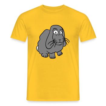 Lapin Lapin Drôle Visage Grimace Sourire - T-shirt homme - jaune - Devant - AI Model Male 178 dark (178cm)