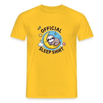 Official Sleep Shirt – Sloth Dreams - Men's T-Shirt - yellow - Front - AI Model Male 178 dark (178cm)