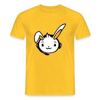Hase spielt Konsole Headset Gamer Nerd Kopfhörer - Männer T-Shirt - Gelb - Vorne - AI Model Male 178 dark (178cm)