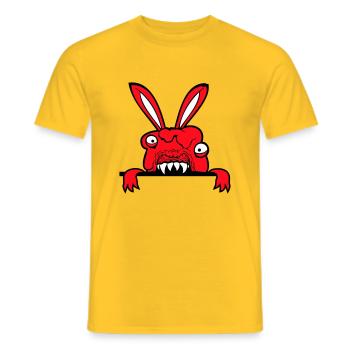 Bunny Monster Evil Cool Halloween Horror - Men's T-Shirt - yellow - Front - AI Model Male 178 dark (178cm)