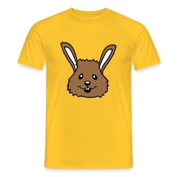 Hase Kaninchen Häschen Cartoon Kleintier niedlich - Männer T-Shirt - Gelb - Vorne - AI Model Male 178 dark (178cm)